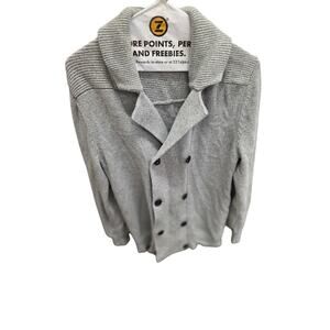 H&M Light Gray Double-Breasted Shawl Collar Cardigan – Men’s Small
